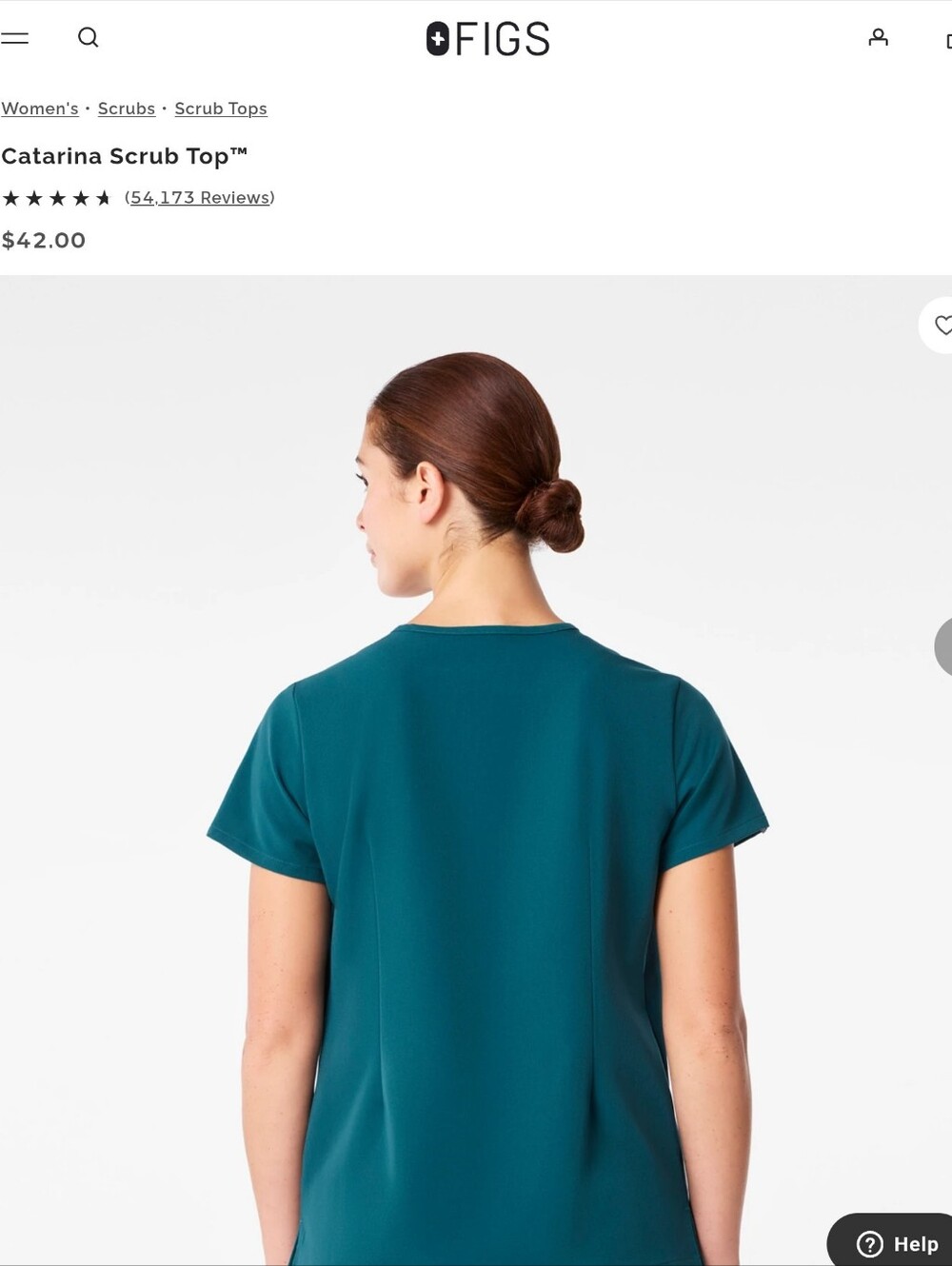 Figs Teal Medical Scrub Set - Top & Pants - Picture 3 of 7